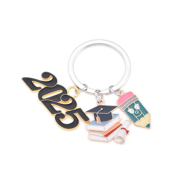 Wholesale bachelor cap book cap key chain graduation season gift key ring pendant