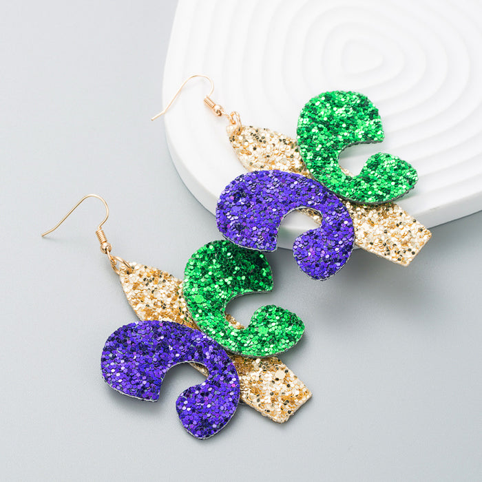 Wholesale Multi-layer PU leather cactus-shaped leather earrings