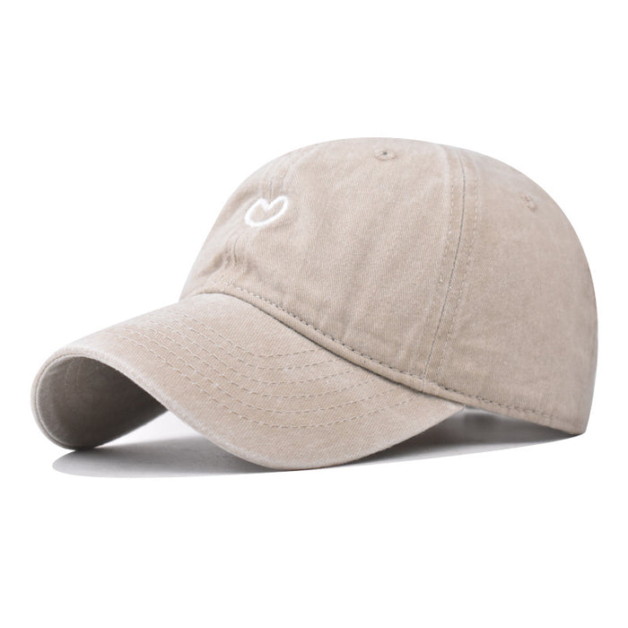 Wholesale Pure cotton washed old cute embroidered baseball cap duck tongue cap