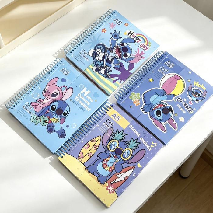 Wholesale 4pcs A5 Spiral Notebook Refillable Cute Journal Student Notebook
