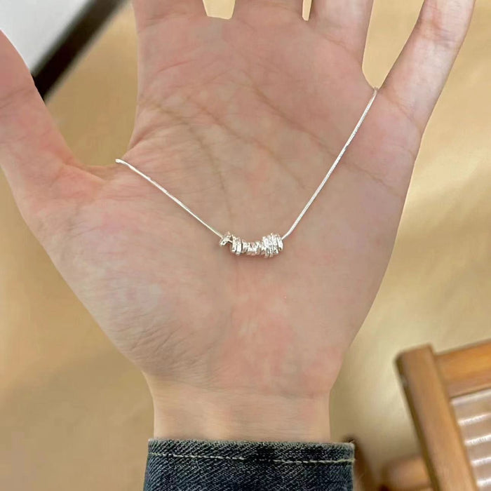 Wholesale Silver Texture Shattered Silver Necklace Women's Irregular Elegant High-end Sense