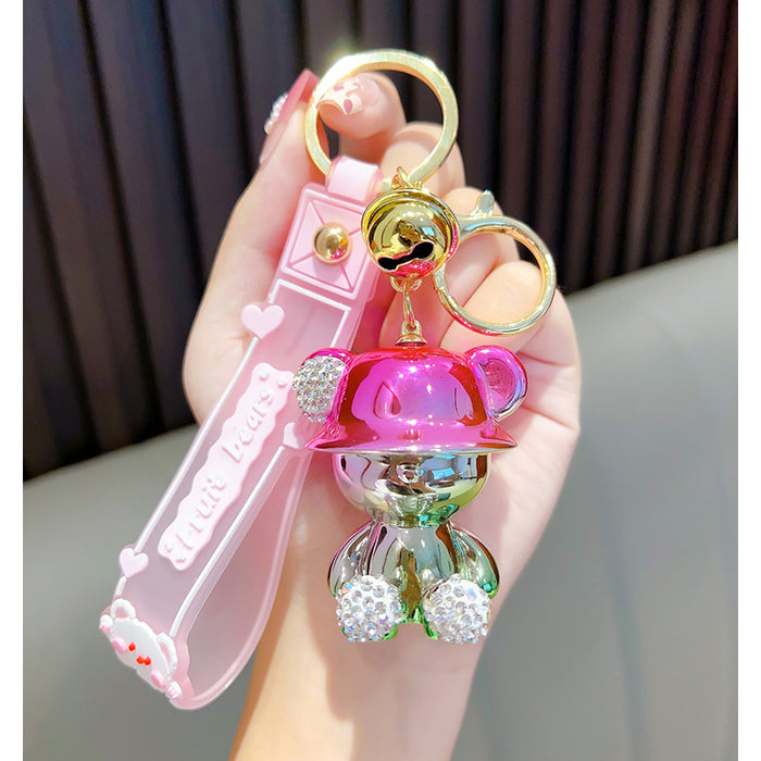 Wholesale Plating Diamond Bear Keychain JDC-KC-GSWA004