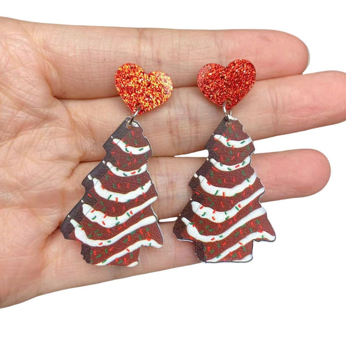 Wholesale Christmas Cartoon Acrylic Earrings Fashion Jewelry Accessory for Gift MOQ≥2
