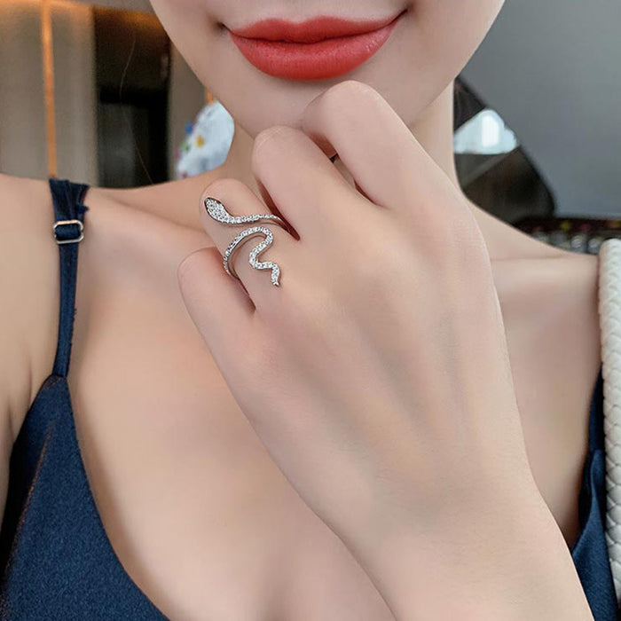 Wholesale Fashionable and versatile high-end ring, female niche design, personalized and open mouth index finger