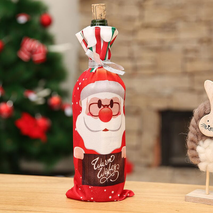 Wholesale New Christmas Decorations Red Wine Set Red Wine Bottle Set New Wine Bottle Set Table Home Decoration Supplies