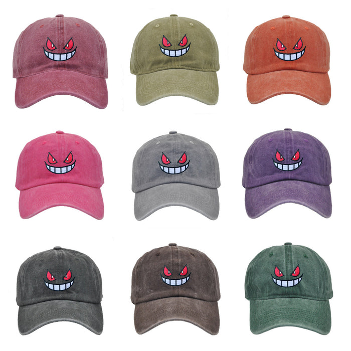 Wholesale Cartoon Big Mouth Red Eyes Embroidered Cotton Baseball Cap JDC-FH-PeiN011