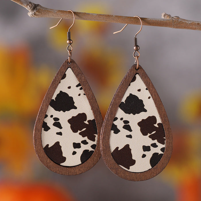 Wholesale Printed Water Drop Drop Earrings JDC-ES-ChuLian007