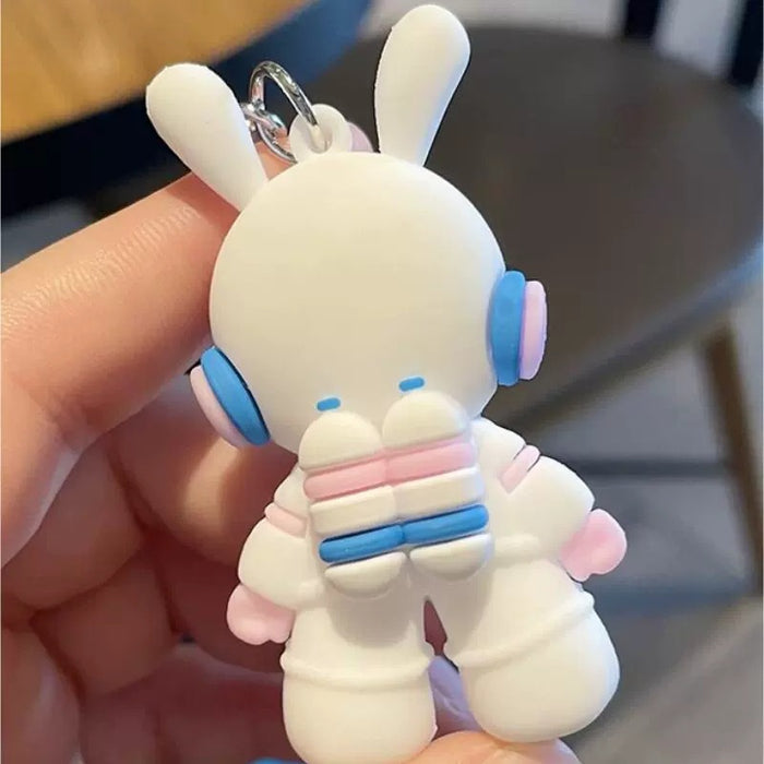 Wholesale PVC Space Rabbit Keychain 3D Doll Pendant Car Key Accessory Gift