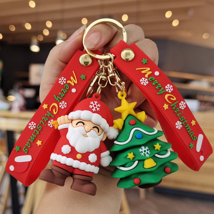 Wholesale Cartoon Christmas Silicone Doll Keychain JDC-KC-ZhuoRan026