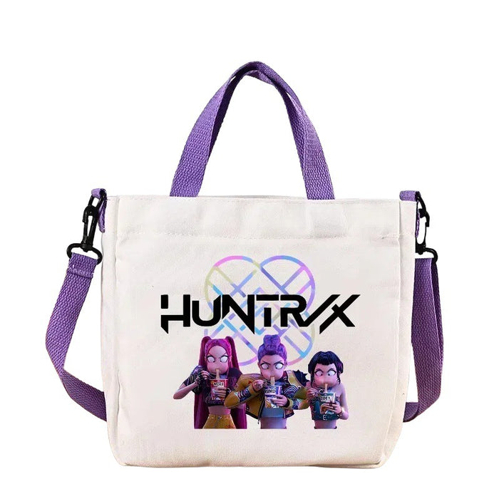 Wholesale Kpop Cartoon Print New Purple Canvas Handbag,  Shoulder Bag,