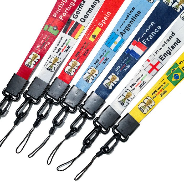 Wholesale 10pcs World Cup National Team Phone Id Lanyard Keychain