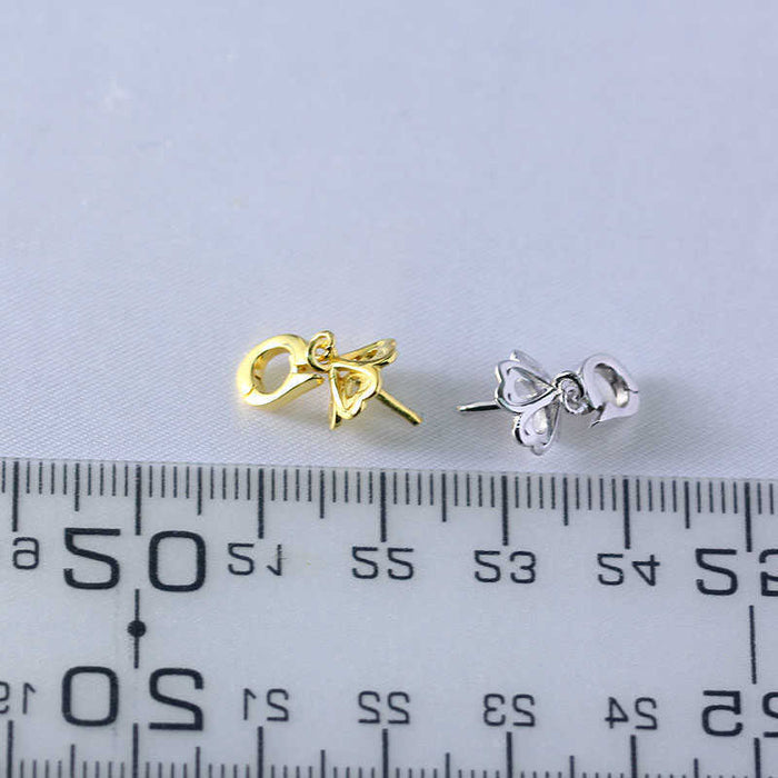 Wholesale DIY pearl accessories, pure silver heart-shaped hollow pendant, empty holder, fashionable, exquisite, simple, versatile for commuting