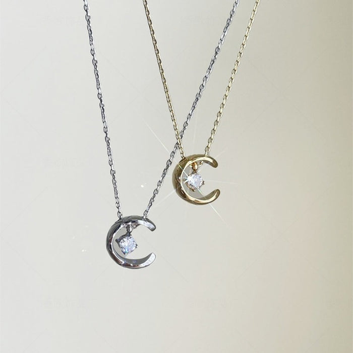 Wholesale Titanium Steel Diamond Water Moon Necklace JDC-NE-Xiango007