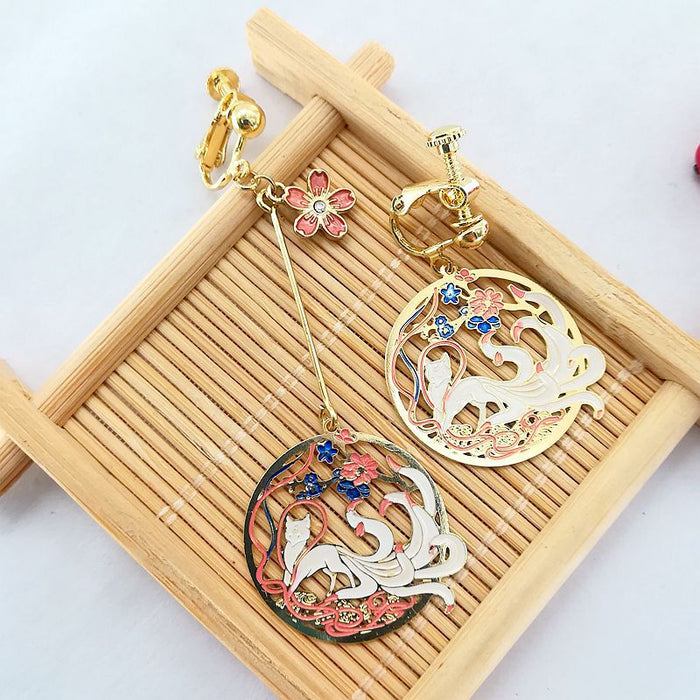 Wholesale Ethnic Style Peacock Long Earrings JDC-ES-Msy007