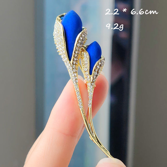 Wholesale flower pearl diamond brooch personalized creative drop oil flower accessories
