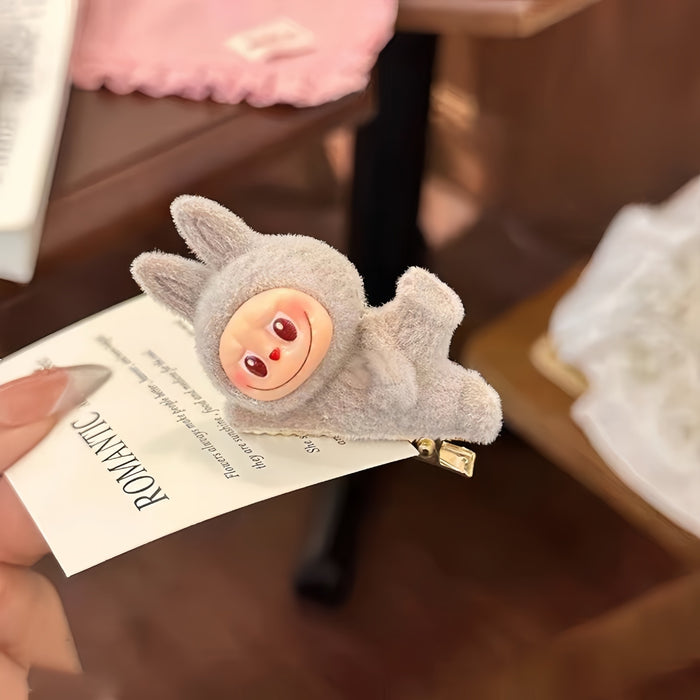 Wholesale Plush side lying fabric accessories, hair clips, cute hair clips, plush toys