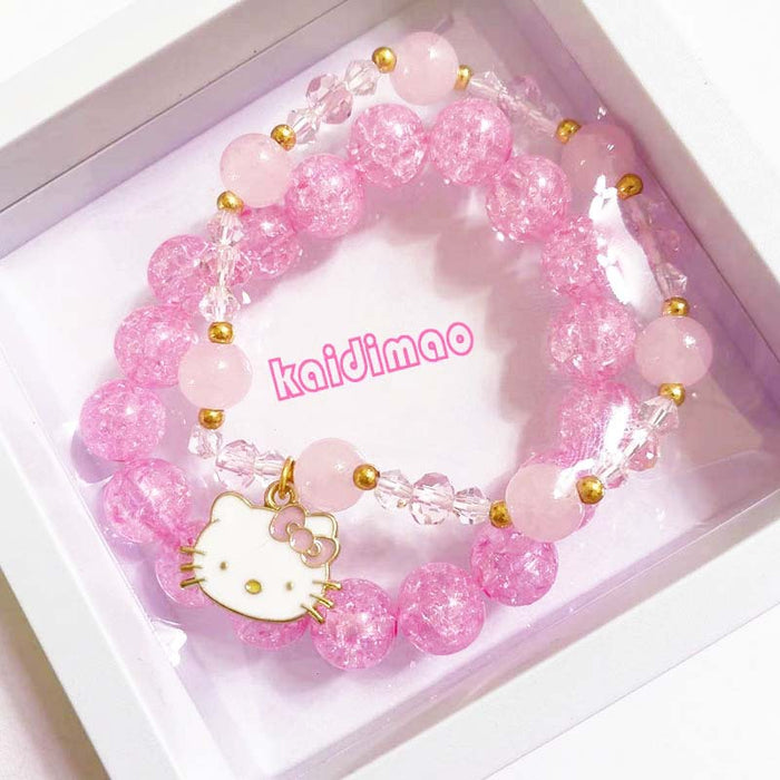 Wholesale Women' s white cat rose crystal bracelet best friend gift bracelet