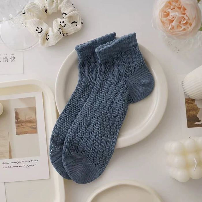 Wholesale Socks summer thin short socks hollow mesh anti odor breathable shallow mouth short tube socks absorb sweat