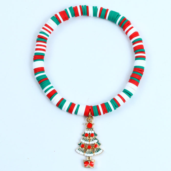 Wholesale Christmas Soft y Bracelet Beaded suit Santa Bell Gift Bracelet