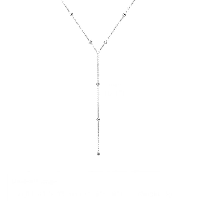 Wholesale Fashionable and simple necklace with versatile temperament, tassel round beads, multi-layer layered collarbone chain, chest chain, women's