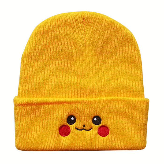 Wholesale Cartoon Cute Smiley Face Embroidery Acrylic Knitted Beanie JDC-FH-LvH015