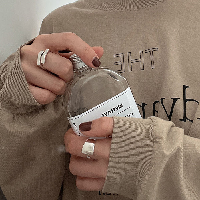 Wholesale  Silver Plated Ring Women's Korean Smoothed Cross  Adjustable Opening Ring