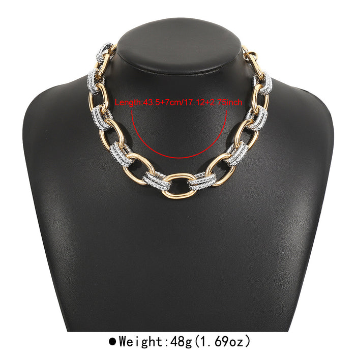 Wholesale Exaggerated Geometric Metal Color Clavicle Chain Bracelet Jewelry