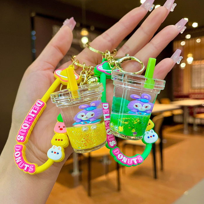 Wholesale Acrylic Milk Tea Cup Cartoon Keychain JDC-KC-JinM001