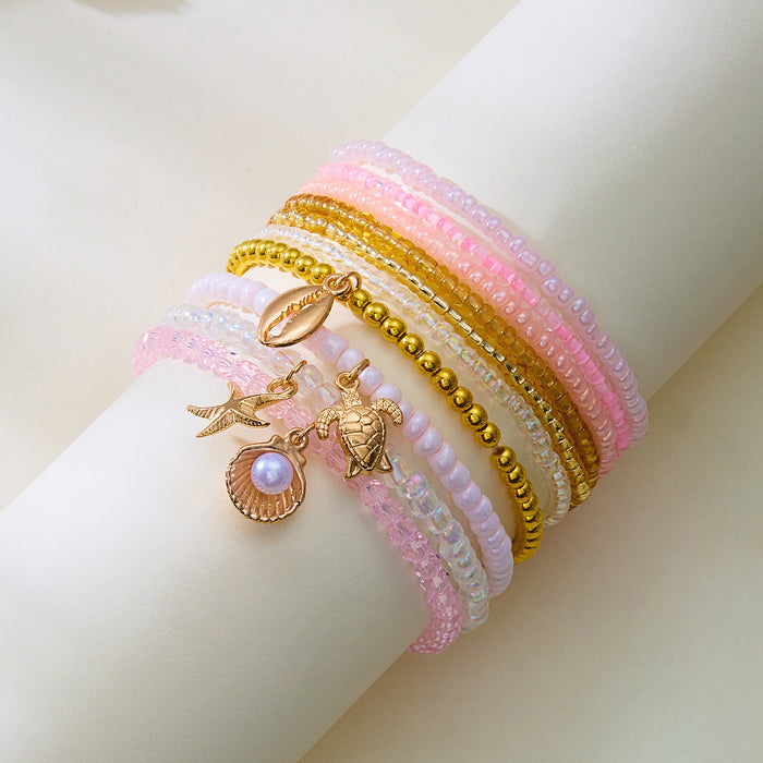 Wholesale Bohemian Beach Bracelet Set Alloy Handmade Charm Bracelets