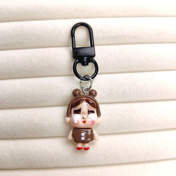 Wholesale Cute Crying Baby Girl Healing Keychain Mobile Phone Pendant Girl Soft Cute Ins Backpack Jewelry Best Friend Couple Gift