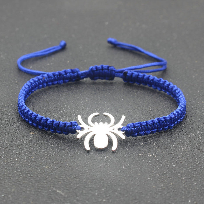 Wholesale Stainless Steel Spider Web Bracelet Simple Adjustable Woven Rope Bracelet Couple Halloween Hand Rope