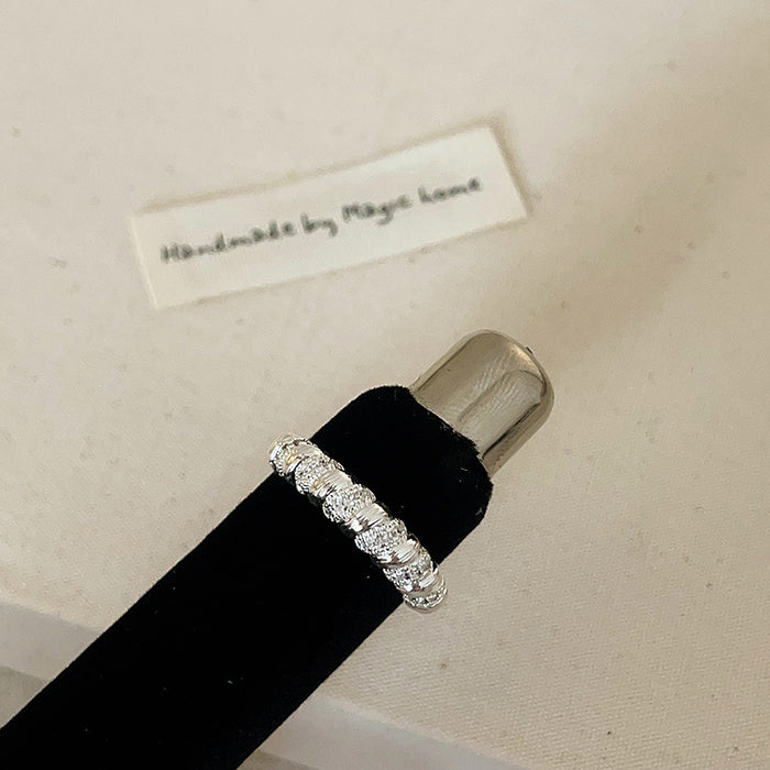 Wholesale Matte Metal and Zircon Ring