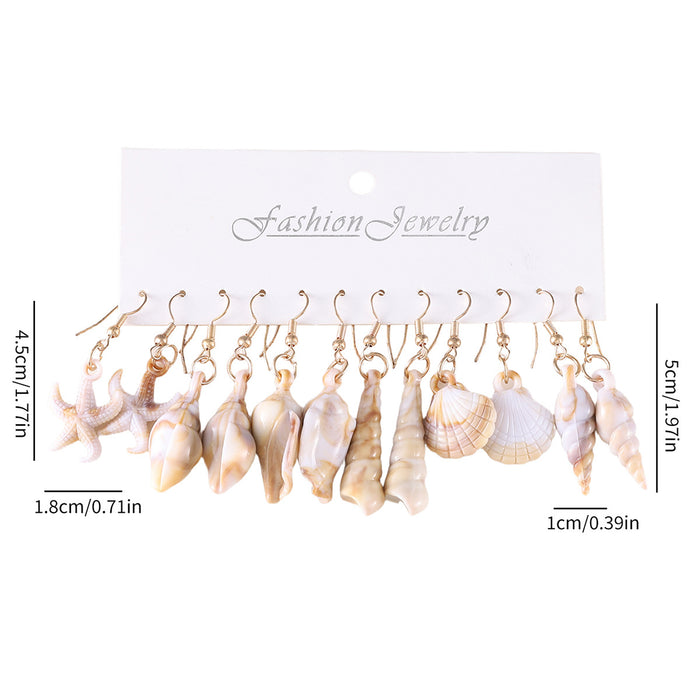 Wholesale Acrylic Electroplated Conch Earring Set Summer Beach Jewelry Accessory