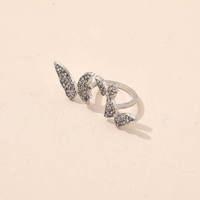 Wholesale Butterfly Open Ring Simple Open Ring Diamond Micro inlaid Butterfly Ring