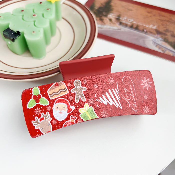 Wholesale Christmas plastic clip patch hair clip dopamine small fresh  atmosphere shark clip hair accessories