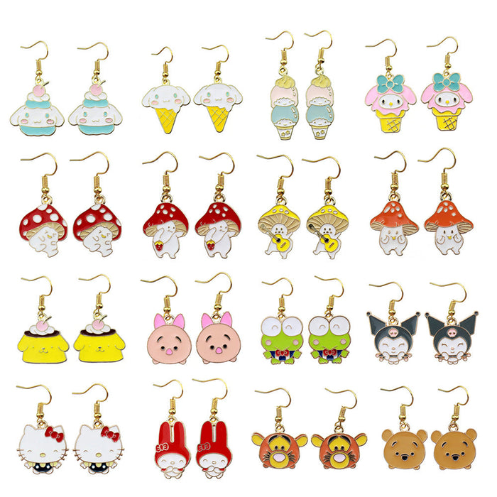 Wholesale Earrings Alloy Enamel Cute Cartoon (S) JDC-ES-niqing003