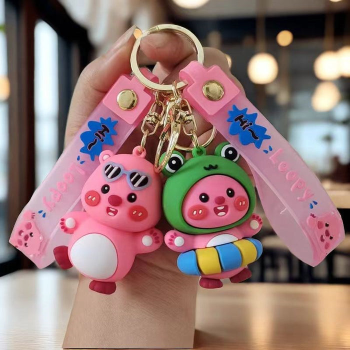 Wholesale Ruby Keychain Pendant Little Beaver Doll Bag Pendant Creative Key Chain Doll Machine Gift