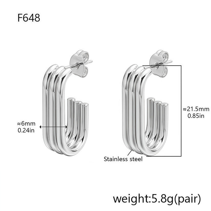 Wholesale Three-wire hook earrings Titanium steel