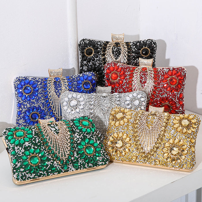 Wholesale Women's Diamond Studded Dinner Bags Banquet Dresses Hand-held Crossbody Hand-held Bags Women's Small Bags JDC-HB-MM010