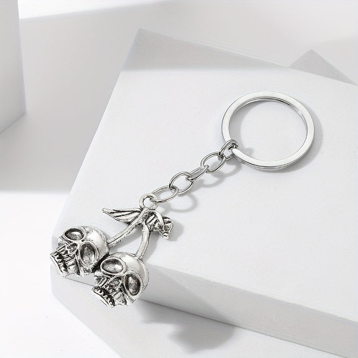 Wholesale Dark Style  Cherry Skull Keychain Bag Charm Zinc Alloy Party Gift