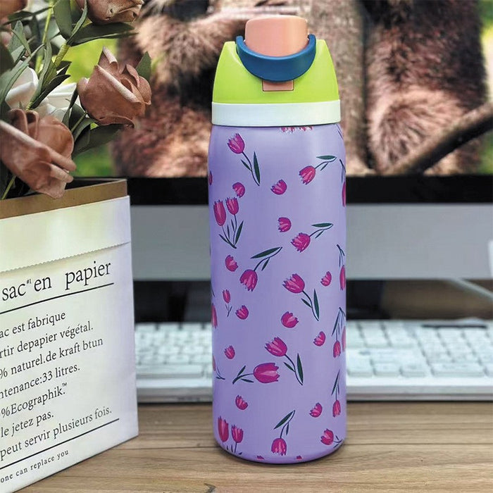 Wholesale Double-drink thermos sports kettle stainless steel suction cup portable large capacity water cup