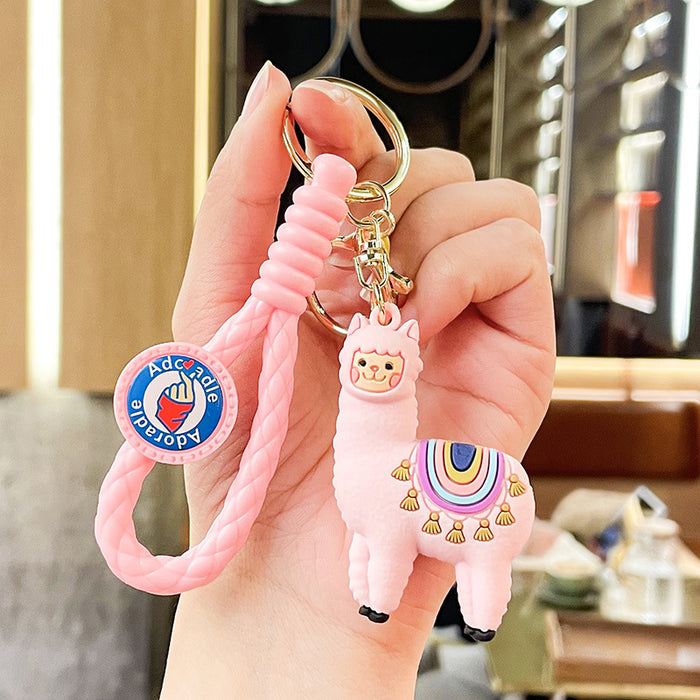 Wholesale Cartoon Doll Alpaca Doll Silicone Keychain JDC-KC-Benxin041