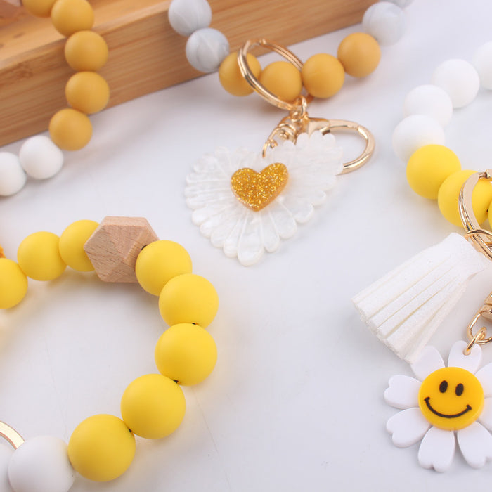 Wholesale Cartoon sunflower love keychain pendant