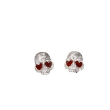 Wholesale  Sweet Cool Style Love Skull Mini Earrings
