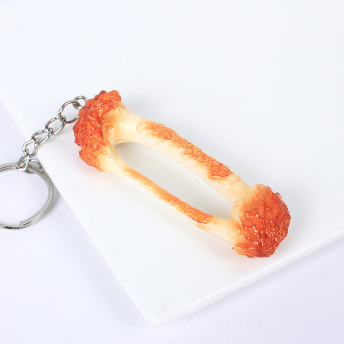 Wholesale Novelty PVC Chicken Bone Keychain Bag Charm For Backpack Purse And Car Key MOQ≥3