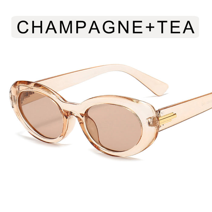 Wholesale Elliptical frame sunglasses for sun shading and UV protection, new minimalist photography sunglasses