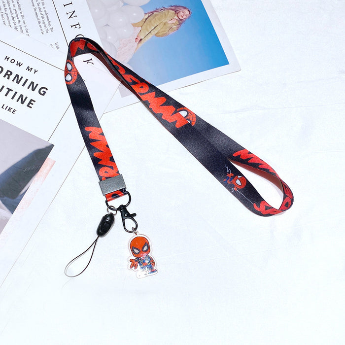 Wholesale Polyester Cartoon Printed Long Hanging Rope Keychain JDC-KC-Gongz056