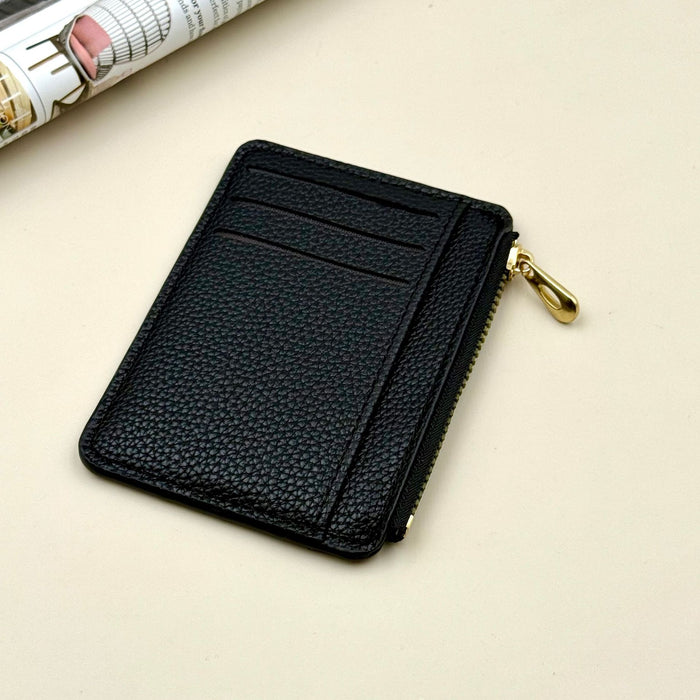 Wholesale PU Leather Zipper Card Holder Large Capacity Commuting Wallet MOQ≥2