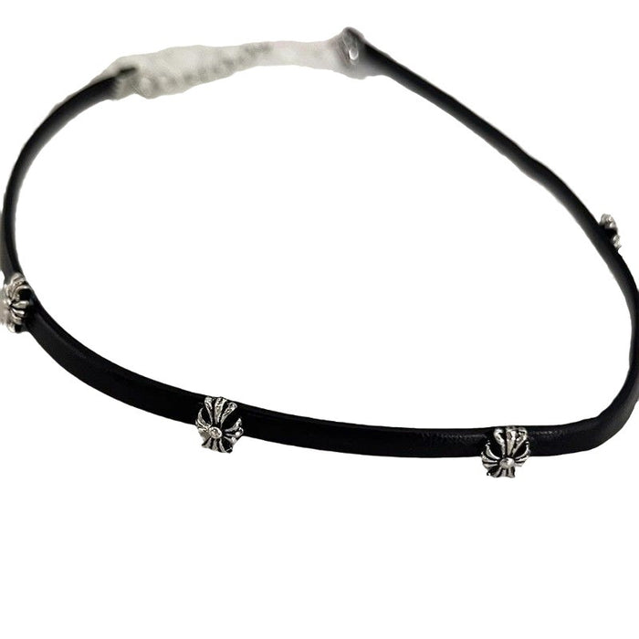 Wholesale Punk style casual black leather cross