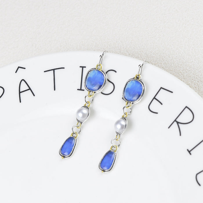 Wholesale Elegant retro pearl pendant earrings, fashionable irregular tassel ear accessories